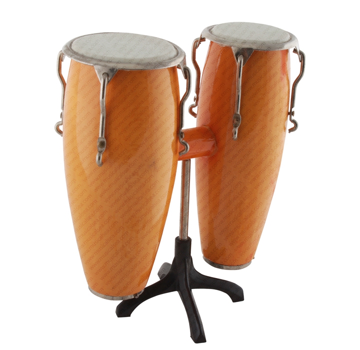 Miniature Double Conga Musical Instrument Replica Gift